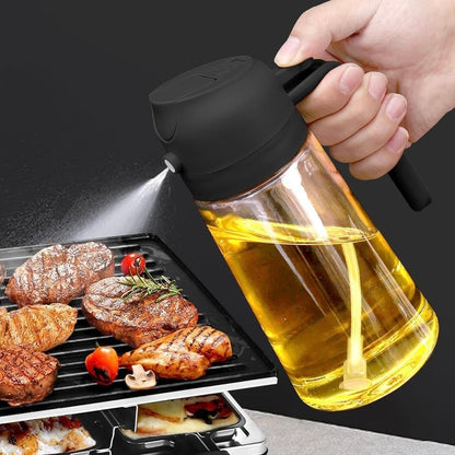 2-in-1 Oil Sprayer & Dispenser, 500ml, Black, Pack of 1